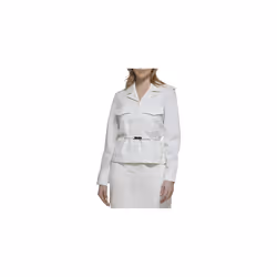 Calvin Klein Women's Jacket Belted  Soft White