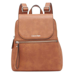 Calvin Klein Women's Reyna Novelty Key Item Flap Backpack  Caramel Mix  One Size