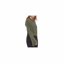 Calvin Klein Women's Chain Stitch V-Neck Sweater  Thyme  X-Large