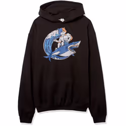 Fortnite Boys' Meowcles Shark Surf Youth Pullover Hoodie Black Medium