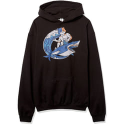 Fortnite Boys' Meowcles Shark Surf Youth Pullover Hoodie  Black  Medium