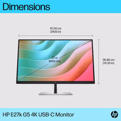 HP E-Series E27k G5 4K USB-C Monitor - Additional view 6