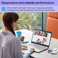 HP Portable Laptop  Student and Business  14"" HD Display  Intel Quad-Core N4120  16GB DDR4 RAM  64GB eMMC  1 Year Office 365  Webcam  RJ-45
