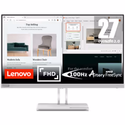 Lenovo L27e-40 27" FHD Monitor, Cloud Grey, 68.6 cm (27"), 1920 x 1080 pixels, Full HD, LED, 4 ms, Grey