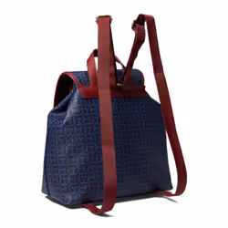 Tommy Hilfiger Kennedy II Flap Backpack wHangoffCoated Square Monogram Tommy NavyCharcoal Blue One Size
