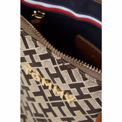 Tommy Hilfiger Schyler Geo Poly Jacquard Mini Dome Satchel Tan/Dark/Ch
