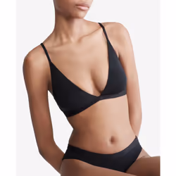 Calvin Klein Women's Form to Body Lightly Lined Triangle Bralette  Bla