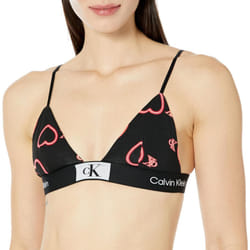 Calvin Klein Women's 1996 Cotton Unlined Triangle Bralette  Neon Heart