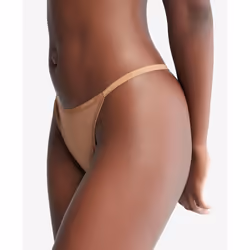 Calvin Klein Women's Ideal Micro Low Rise String Thong  Sandalwood