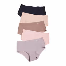 Calvin Klein Womens Invisibles Seamless Hipster Panties  5 Pack  BlackCAVERNSTONEGrey SandSubduedCedar