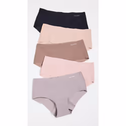 Calvin Klein Womens Invisibles Seamless Hipster Panties  5 Pack  BlackCAVERNSTONEGrey SandSubduedCedar