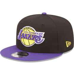 New Era Los Angeles Lakers Team Patch Snapback Adjustable 9FIFTY Cap Hat - Black - S/M, Black