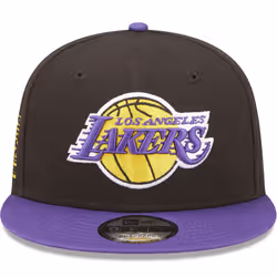New Era Los Angeles Lakers Team Patch Snapback Adjustable 9FIFTY Cap Hat - Black - S/M, Black
