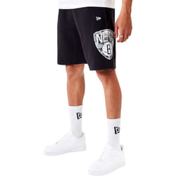 New Era Brooklyn Nets Team Logo Oversized Joggers Sweatshorts Bottom - Black - 2XL, Black