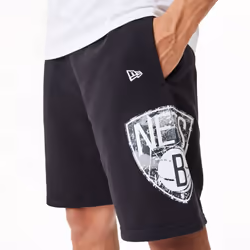 New Era Brooklyn Nets Team Logo Oversized Joggers Sweatshorts Bottom - Black - 2XL, Black