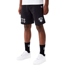 New Era Brooklyn Nets Wordmark Oversized Jogger Sweatshorts Bottoms - Black - 2XL, Black