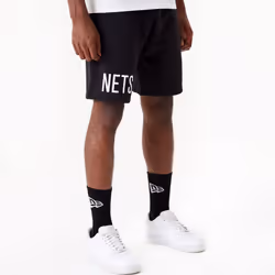 New Era Brooklyn Nets Wordmark Oversized Jogger Sweatshorts Bottoms - Black - XL, Black