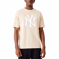 New Era New York Yankees League Essentials Oversized T-Shirt Top - Light Beige - 2XL, Light Beige