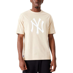 New Era New York Yankees League Essentials Oversized T-Shirt Top - Light Beige - XL, Light Beige