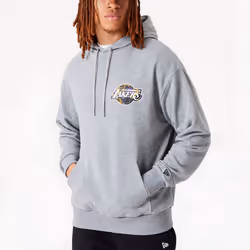 New Era Mens Los Angeles Lakers Infill Team Logo Oversized Hoodie - Black - 2XL, Black