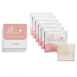 Jill Magic Wipes Pre Shave Dermaplane Oil Wipes for Face 6 Pack | Step 1 to Dermaplane Kit by Jill | Vitamin E  Squalane  Argan & Rosehip Oil