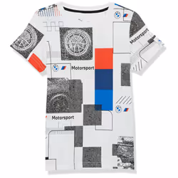 PUMA Kids' BMW M Motorsport Graphic T-Shirt White Large