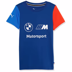 PUMA BMW M Motorsports Kids Essentials Logo Tee PRO Blue-M Color Medium