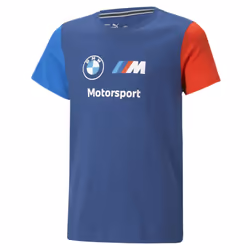 PUMA BMW M Motorsports Kids Essentials Logo Tee PRO Blue-M Color X-Large