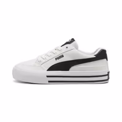 PUMA Court Classic Vulc Sneaker  White Black  4 US Unisex Big Kid