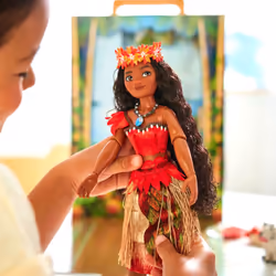Disney Store Official Princess Story Doll (Moana) 11 Inches  Includes Coloring Book and Additional Dress  Princess Doll in Classic Outfit  P