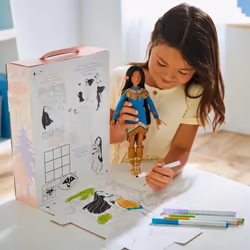 Disney Store Official Pocohontas Story Doll  Pocohontas  11 inches  Fully Posable Toy in Glittering Outfit - Suitable for Ages 3+ Toy Figure  Gifts fo