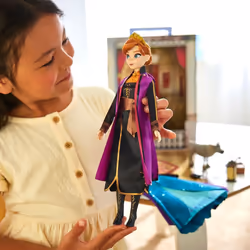Disney Store Official Anna Story Doll  Frozen  11 Inches  Fully Posable Toy in Glittering Outfit - Suitable for Ages 3+ Toy Figure  Gifts for Girls  N