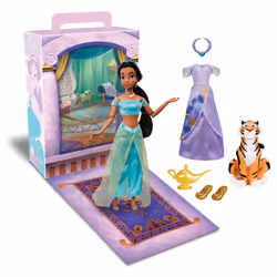 Disney Store Official Princess Story Doll (Jasmine from Aladdin) 11 Inches  Includes Coloring Book and Additional Dress  Prin ...