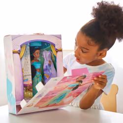 Disney Store Official Princess Story Doll (Jasmine from Aladdin) 11 Inches  Includes Coloring Book and Additional Dress  Princess Doll in Cl