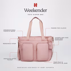 Huggies Carry All Weekender Tote Diaper Bag  Bridal Rose