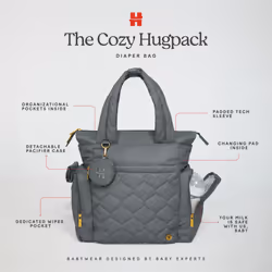 Huggies Cozy Hugpack Tote Diaper Bag  Quiet Smoke Quilted