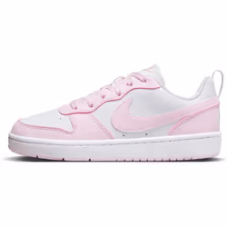 Nike Court Borough Low Recraft Big Kids Shoes (White/Pink Foam  US Foo