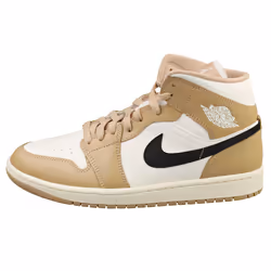 Nike Air Jordan 1 Mid Womens Fashion Trainers in Sail Black Desert - 8.5