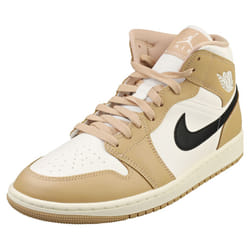 Nike Air Jordan 1 Mid Womens Fashion Trainers in Sail Black Desert - 9