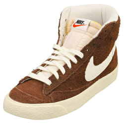 Nike Blazer Mid 77 Vintage Womens Fashion Trainers in Brown White - 4