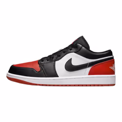 NIKE Air Jordan 1 Low Men's White/Black-Red Low 553558-161 12.5