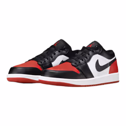 NIKE Air Jordan 1 Low Men's White/Black-Red Low 553558-161 12.5