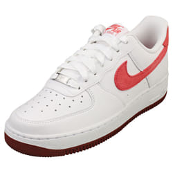 Nike Air Force 1 07 Womens Fashion Trainers in White Red - 3.5 UK