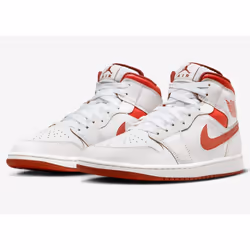 Nike Air Jordan 1 Mid SE White/Lobster-Dune Red-Sail FJ3458-160 Men's - 9.5