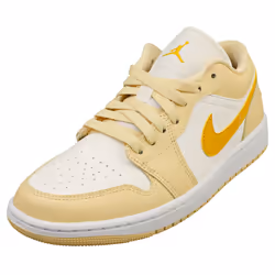 Nike Air Jordan 1 Low Womens Fashion Trainers in White Yellow - 8
