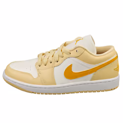 Nike Air Jordan 1 Low Womens Fashion Trainers in White Yellow - 8