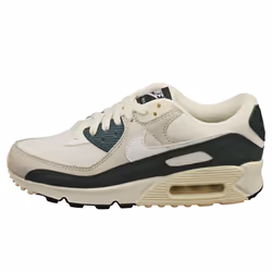 Nike Air Max 90 Womens Fashion Trainers in Off White Green - 3.5 UK