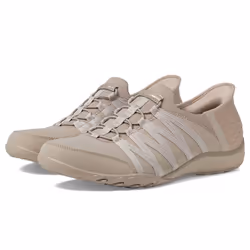 SKECHERS Women's Breathe Easy-ROLL with ME Sneaker  Taupe  7.5