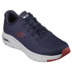 Skechers Mens 2023 Takar Arch Fit Engineered Mesh Lace Up Comfort Trainers - UK 7, Navy/Red