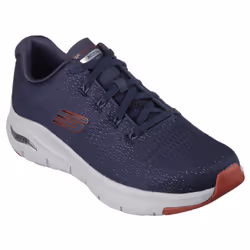 Skechers Mens 2023 Takar Arch Fit Engineered Mesh Lace Up Comfort Trainers - UK 8.5, Navy/Red